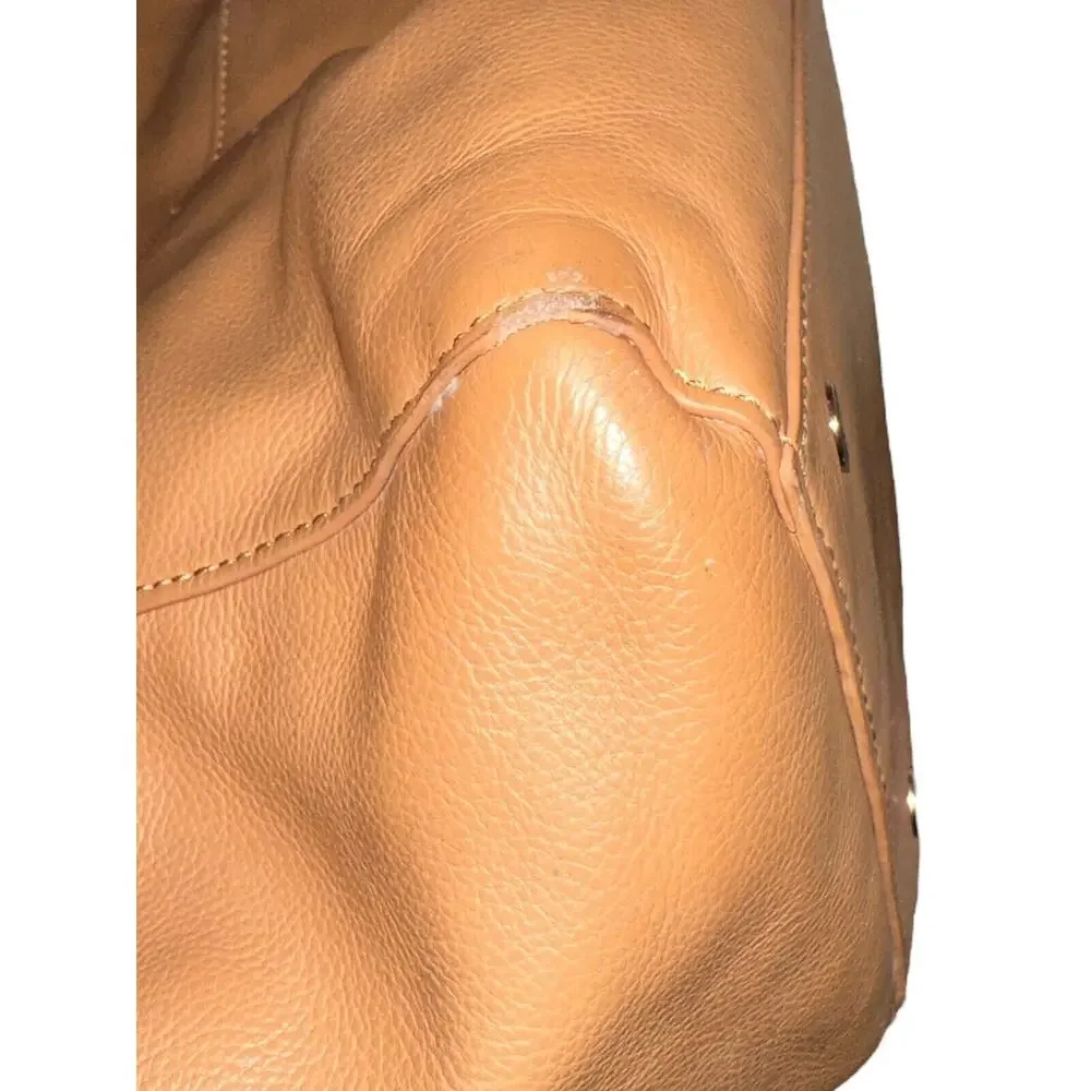 Mina Baie Harper Backpack Diaper Bag Brown Cognac Leather $319 MSRP